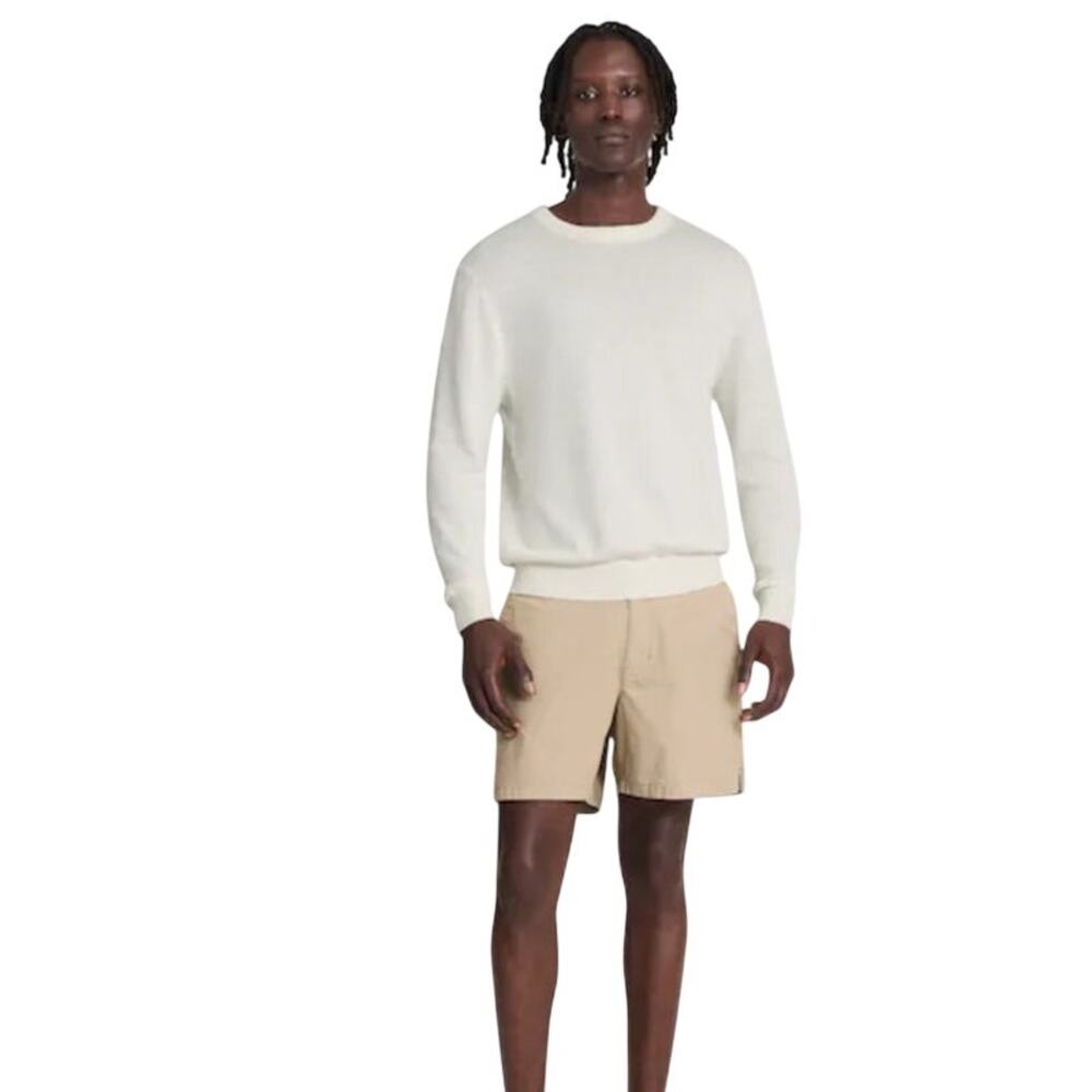 NWT Madewell Men's Crewneck Sweater Lightweight Cotton-Linen Blend Cream M
